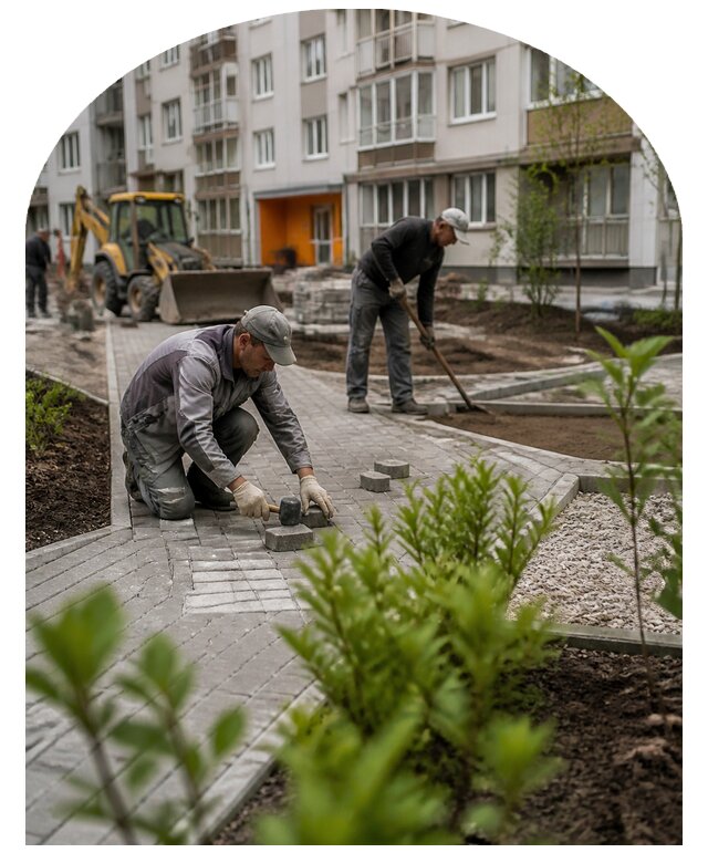 Благоустройство двора многоквартирного дома в Великом Новгороде